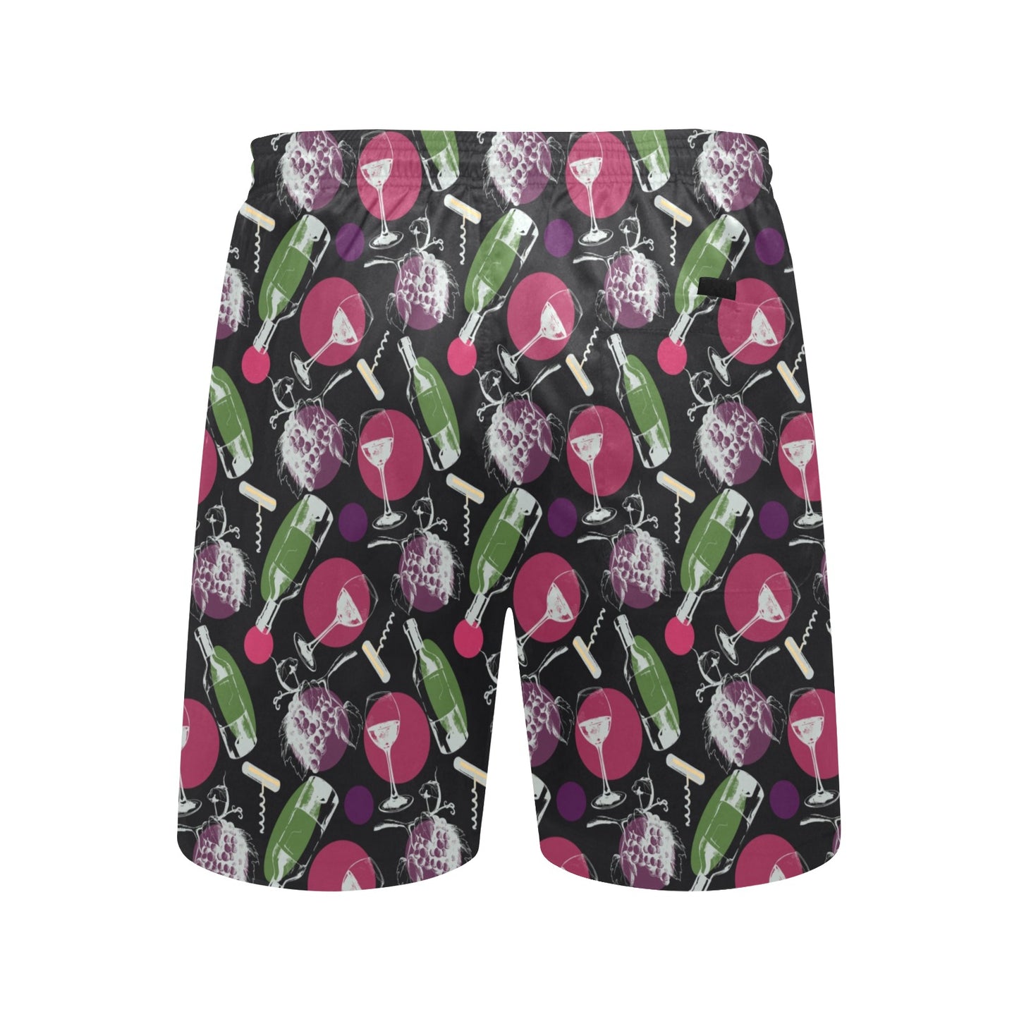 Wine Print Design LKS307 Men's Swim Trunks Beach Shorts
