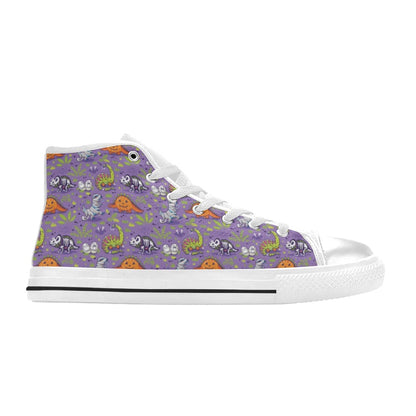 Zombie Dinosaur Print Design LKS302 Men's High Top Canvas Shoes