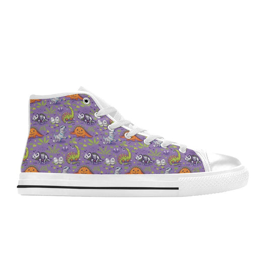 Zombie Dinosaur Print Design LKS302 Men's High Top Canvas Shoes