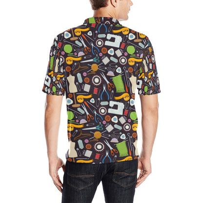 Sewing Equipment Print Design LKS308 Men Polo Shirt