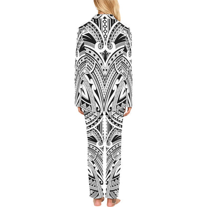Maori Pattern Print Design 06 Women's Long Pajama Set