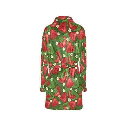 Strawberry Pattern Print Design SB05 Women's Fleece Robe