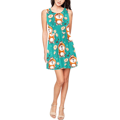 Hamster Pattern Print Design 01 Sleeveless Dress