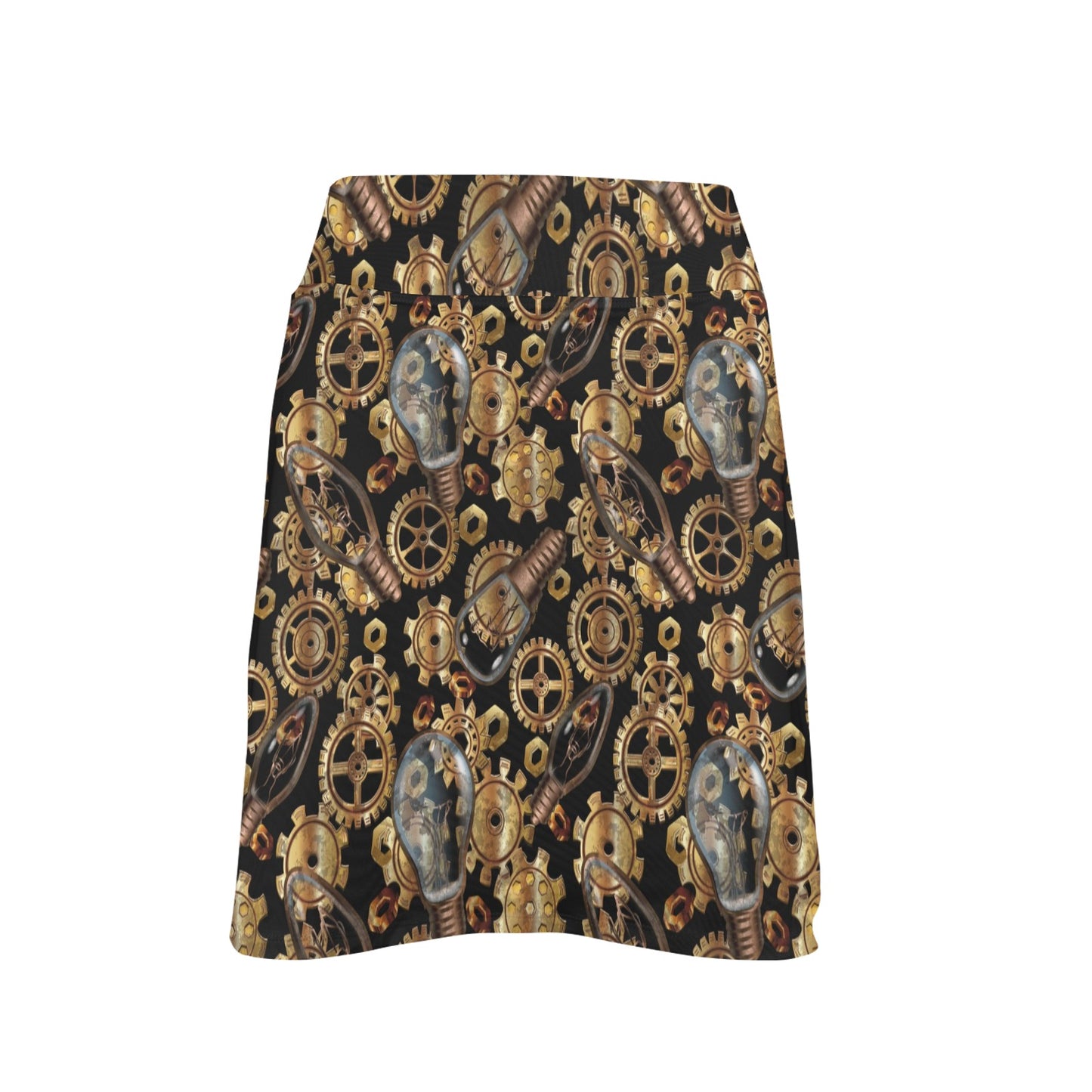 Steampunk Lightbulb Print Design LKS304 17" Golf & Pickleball Skort with Pockets