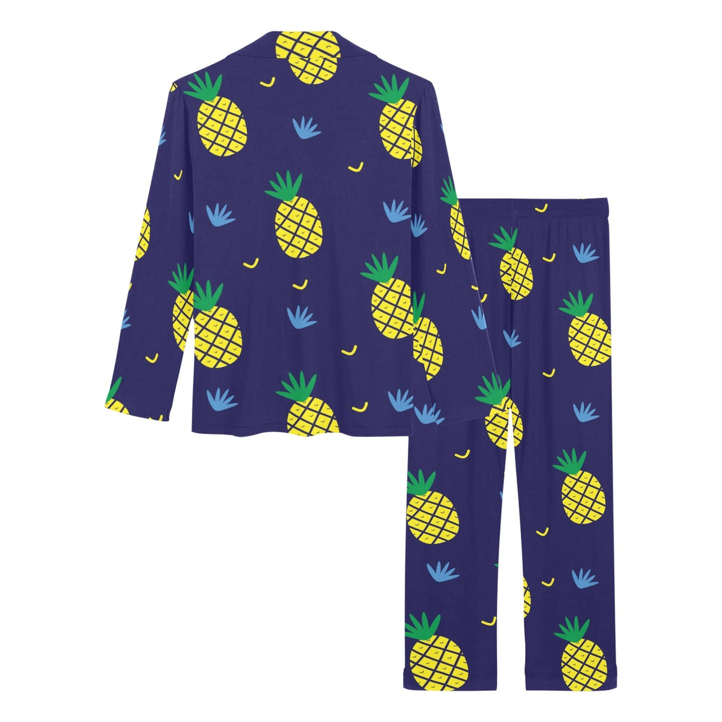 Pineapple Pattern Print Design A01 Women's Long Pajama Set