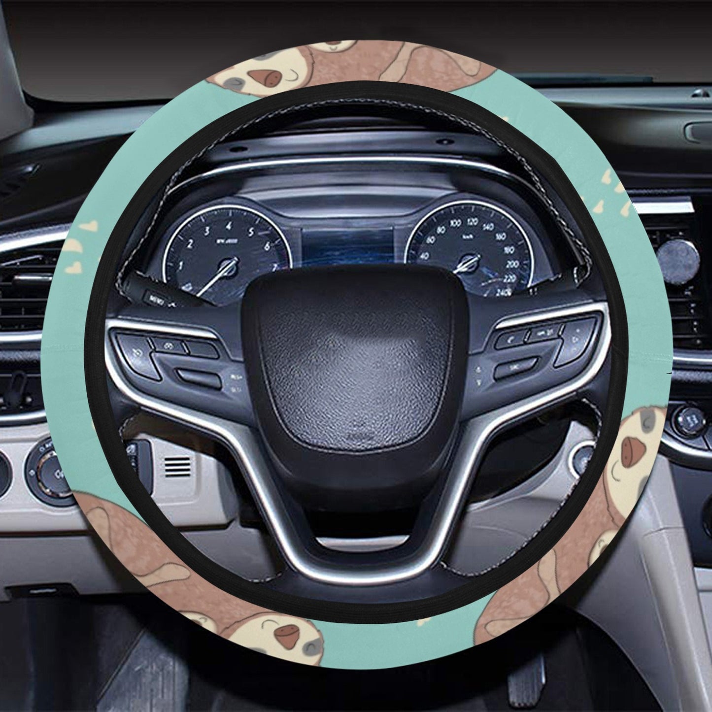 Sloth Print Design LKS302 Steering Wheel Cover with Elastic Edge