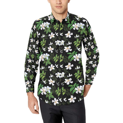 Sampaguita Print Design LKS301 Men's Long Sleeve Dress Shirt