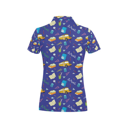 School Bus Print Design LKS307 Women's Polo Shirt