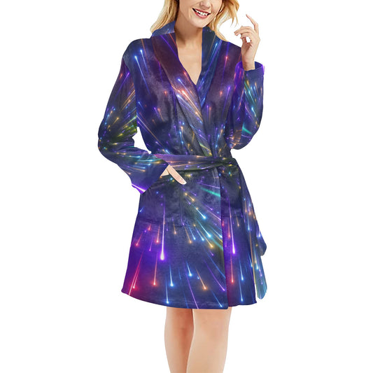 Celestial Rainbow Speed Light Women's Fleece Robe