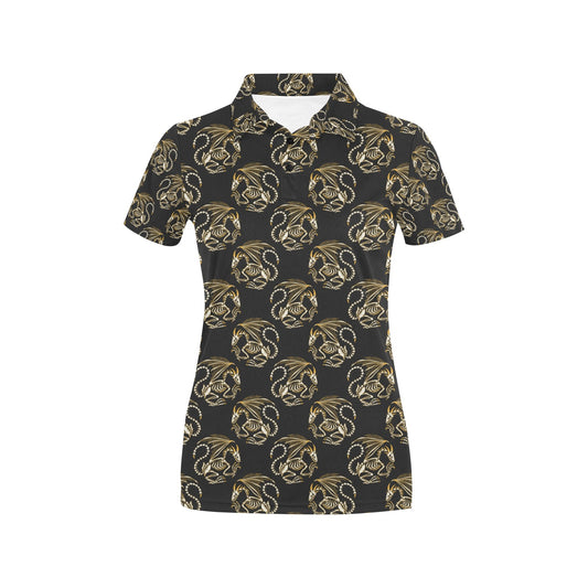 Skeleton Dragon Print Design LKS306 Women's Polo Shirt