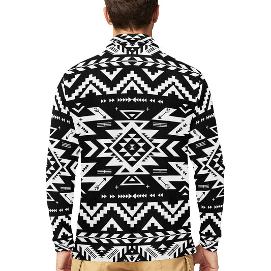 Tribal indians native aztec Long Sleeve Polo Shirt For Men's