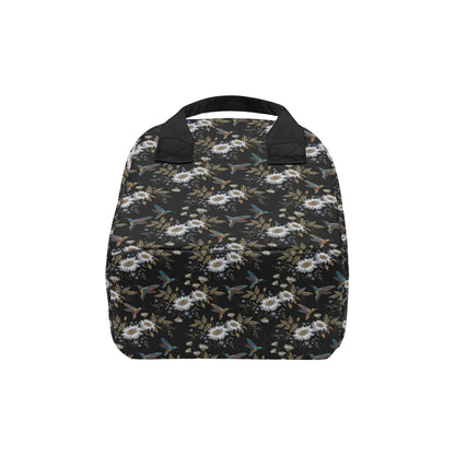Hummingbird with Embroidery Themed Print Insulated Lunch Bag