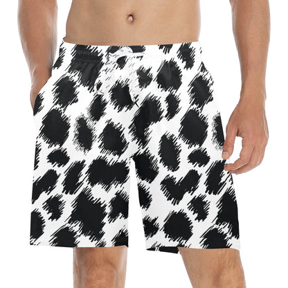 Cheetah Black Print Pattern Men's Swim Trunks Beach Shorts