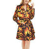 Flame Fire Design Pattern Women's Fleece Robe