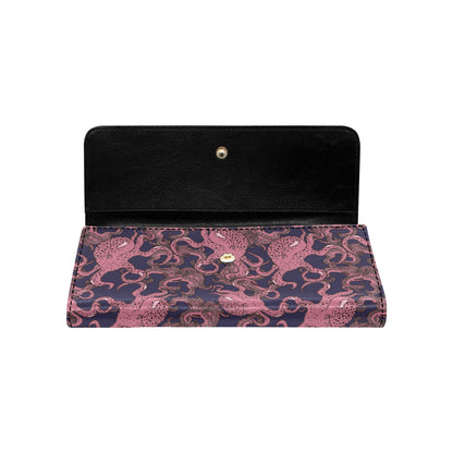 Octopus Pattern Print Design A03 Women's Trifold Wallet
