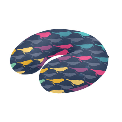 Birds Pattern Print Design 01 U-Shaped Travel Neck Pillow