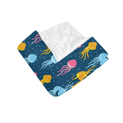 Jellyfish Pattern Print Design 04 Premium Quilt
