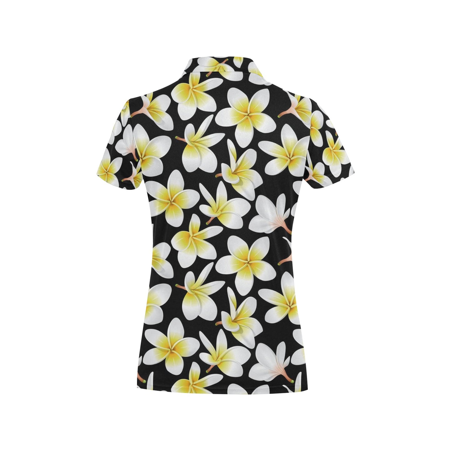 Yellow Plumeria Hawaiian Flowers Women's Polo Shirt