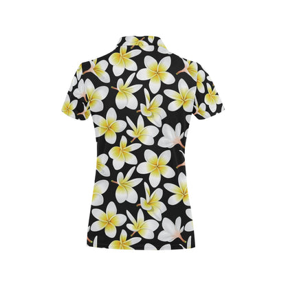Yellow Plumeria Hawaiian Flowers Women's Polo Shirt