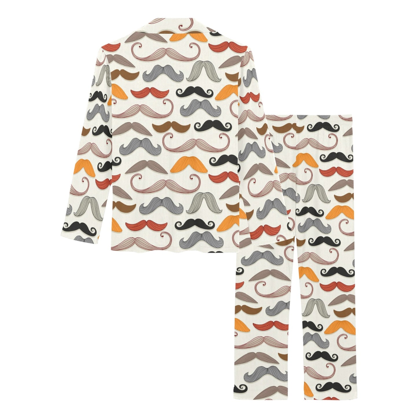 Mustache Pattern Print Design A02 Women's Long Pajama Set