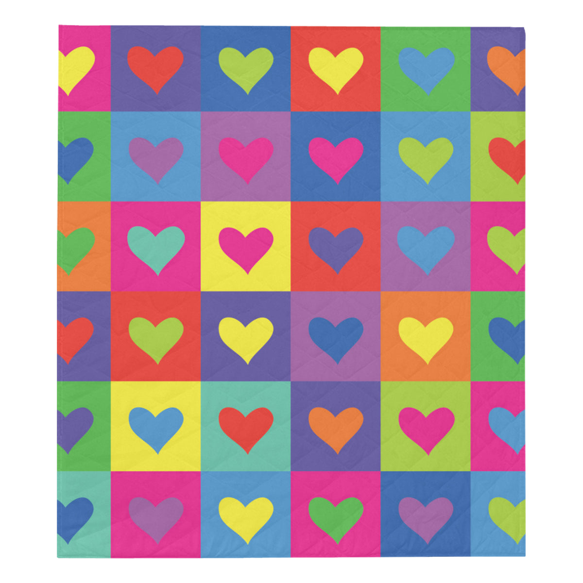 Pop Art Heart Pattern Print Design A01 Premium Quilt