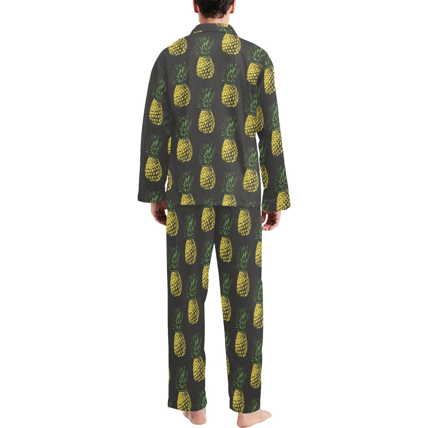 Gold Pineapple Men's Long Pajama Set