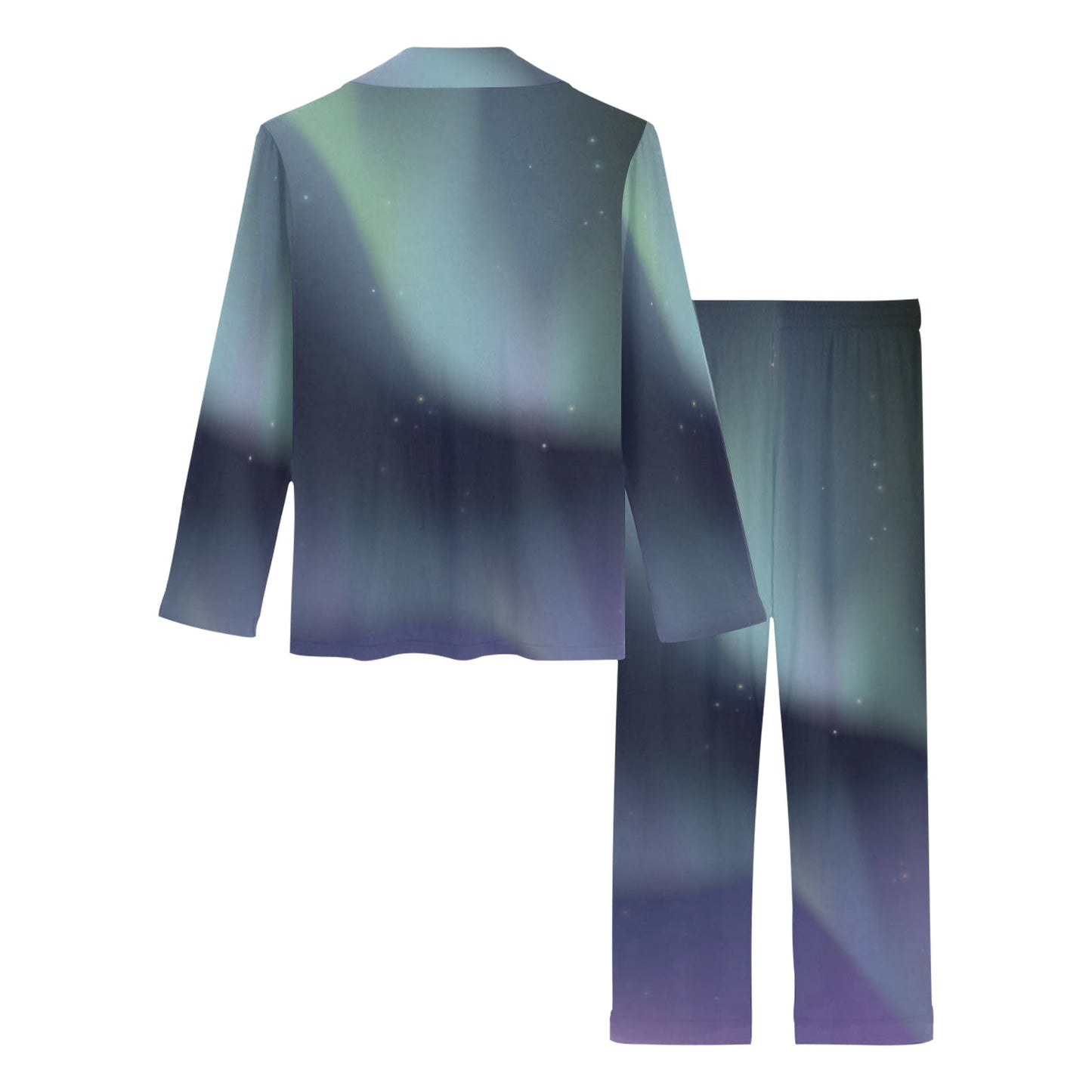 Aurora Borealis Pattern Print Design 01 Women's Long Pajama Set