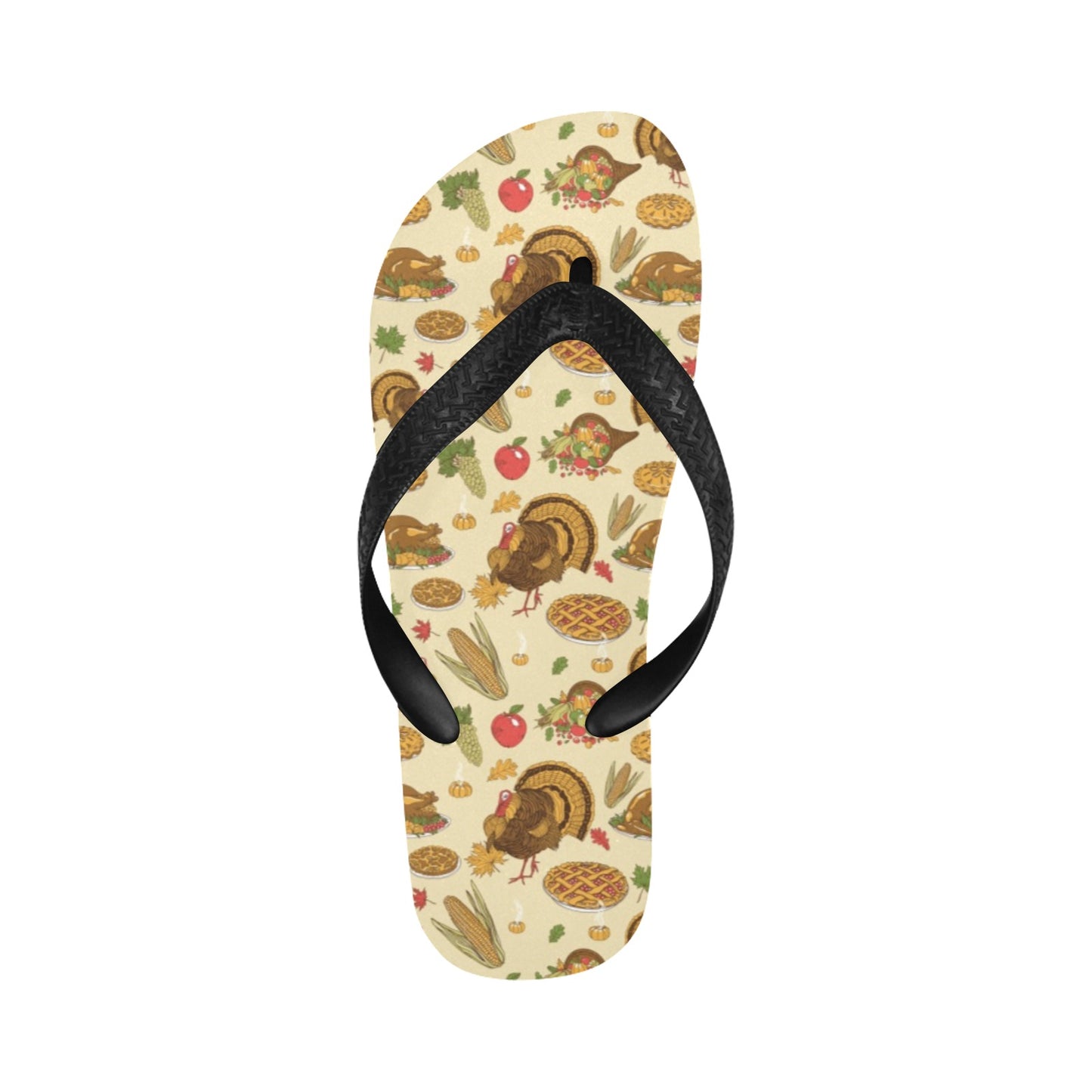 Thanksgiving Print Design LKS302 Flip Flops
