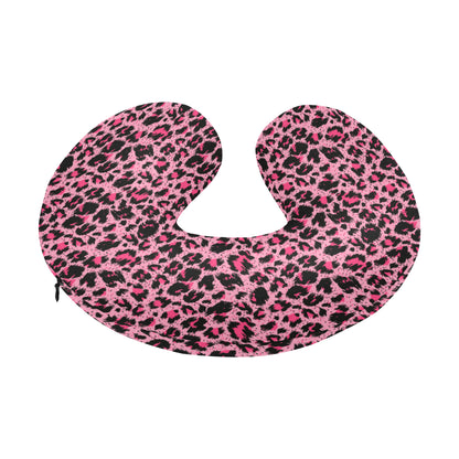 Cheetah Pink Pattern Print Design 01 U-Shaped Travel Neck Pillow