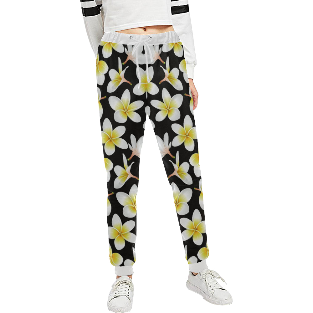 Yellow Plumeria Hawaiian Flowers Unisex Sweatpants