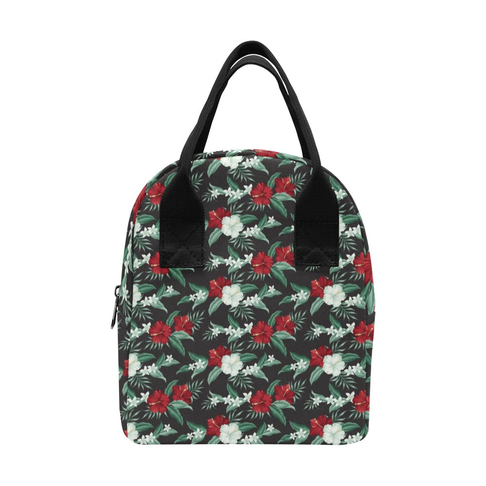 Tropical Flower Print Design LKS303 Insulated Lunch Bag