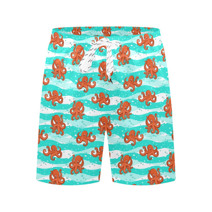 Octopus Cute Design Print Themed Men's Swim Trunks Beach Shorts