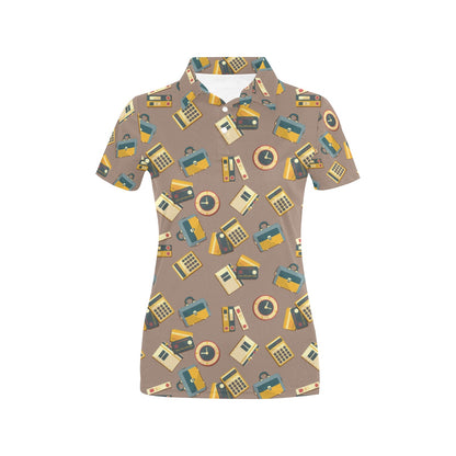 Accounting Financial Pattern Print Design 03 Women's Polo Shirt