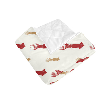 Giant Squid Pattern Print Design 01 Premium Quilt