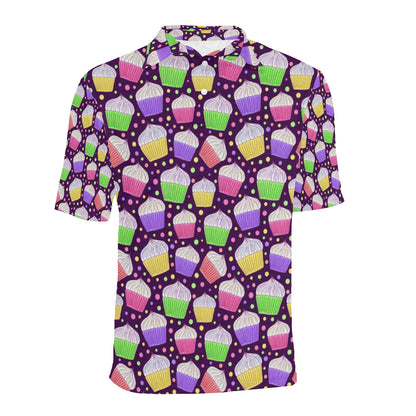 Cupcake Pattern Print Design CP07 Men Polo Shirt