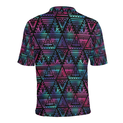 Tribal aztec Dark Multicolor Men Polo Shirt