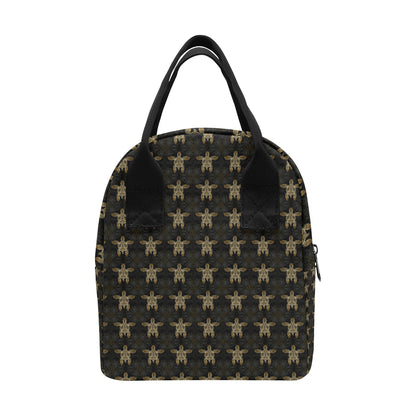 Gold Tribal Turtle Polynesian Design Insulated Lunch Bag