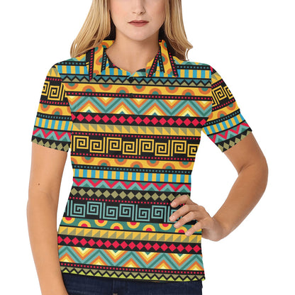 African Pattern Print Design 03 Women's Polo Shirt
