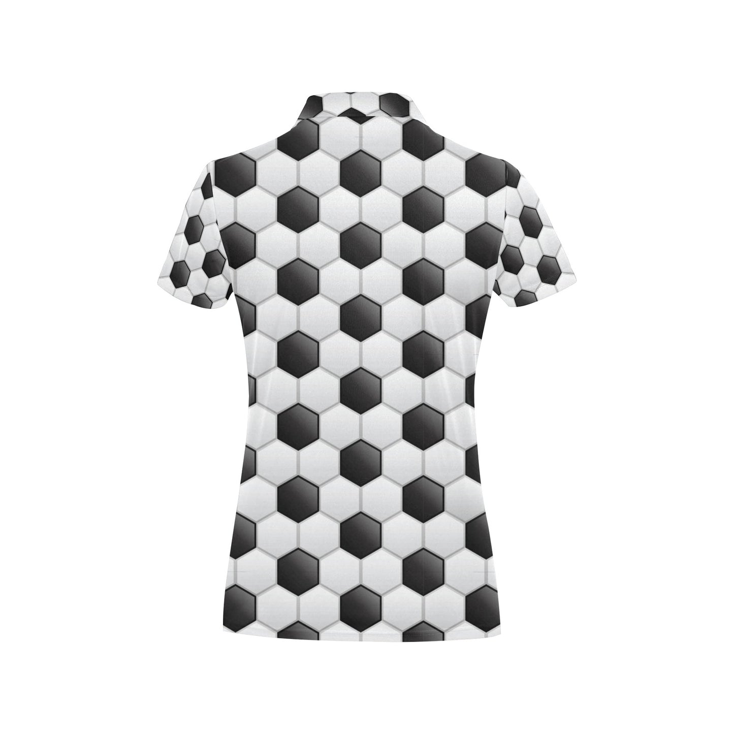 Soccer Ball Texture Print Pattern Women's Polo Shirt