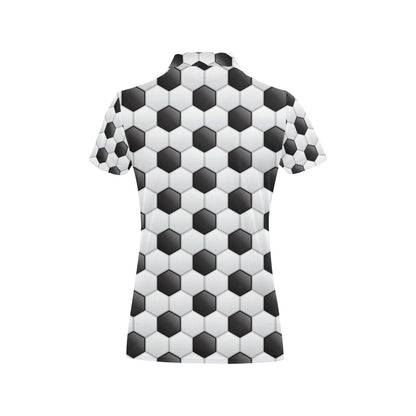 Soccer Ball Texture Print Pattern Women's Polo Shirt