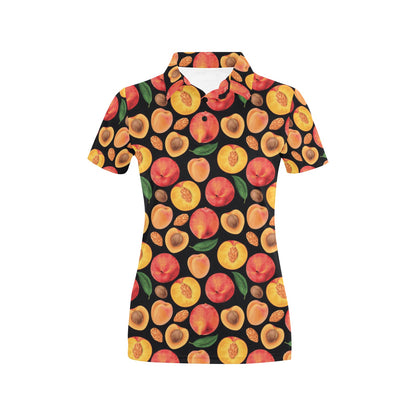 Peach Pattern Print Design A02 Women's Polo Shirt