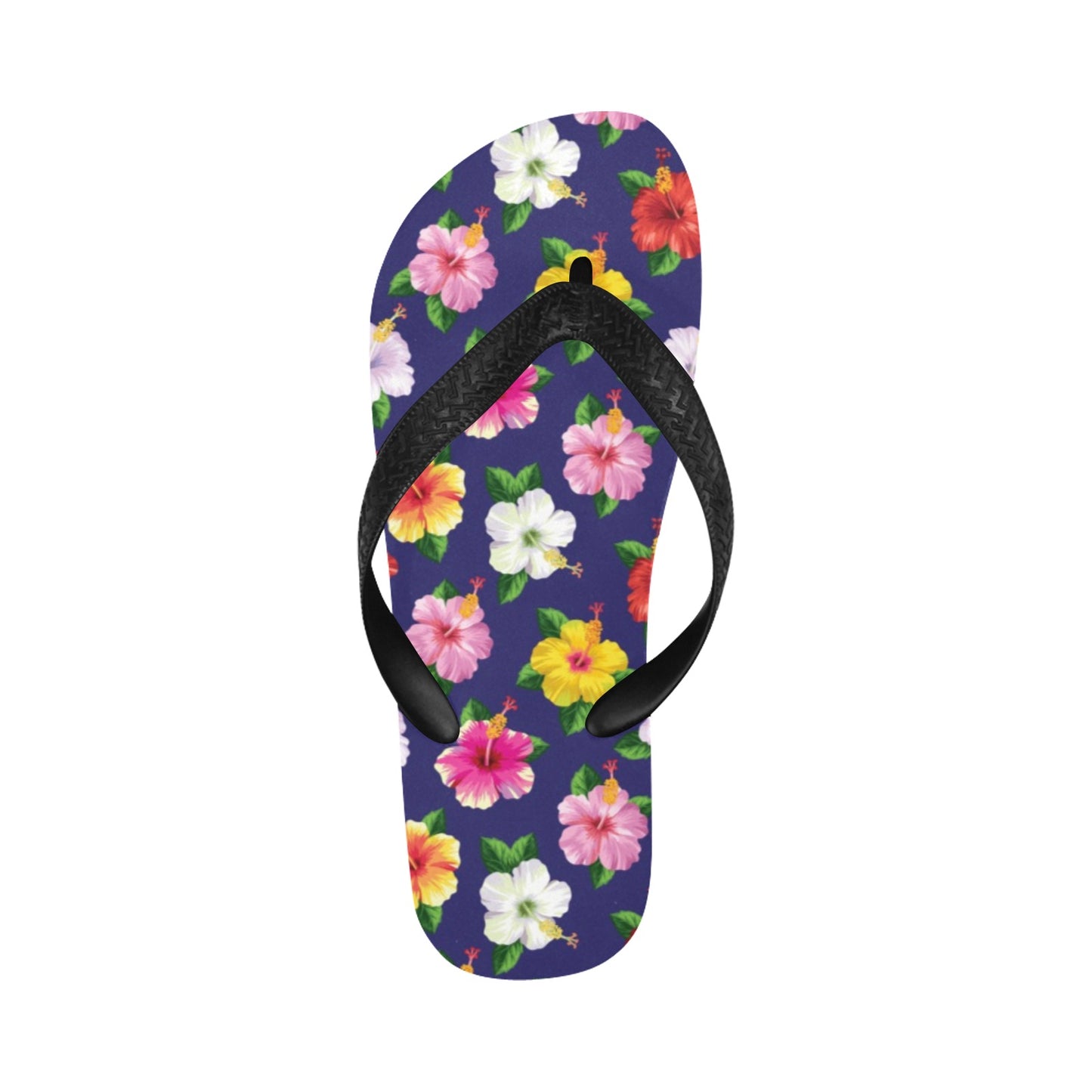 Hibiscus Colorful Print Design LKS301 Flip Flops