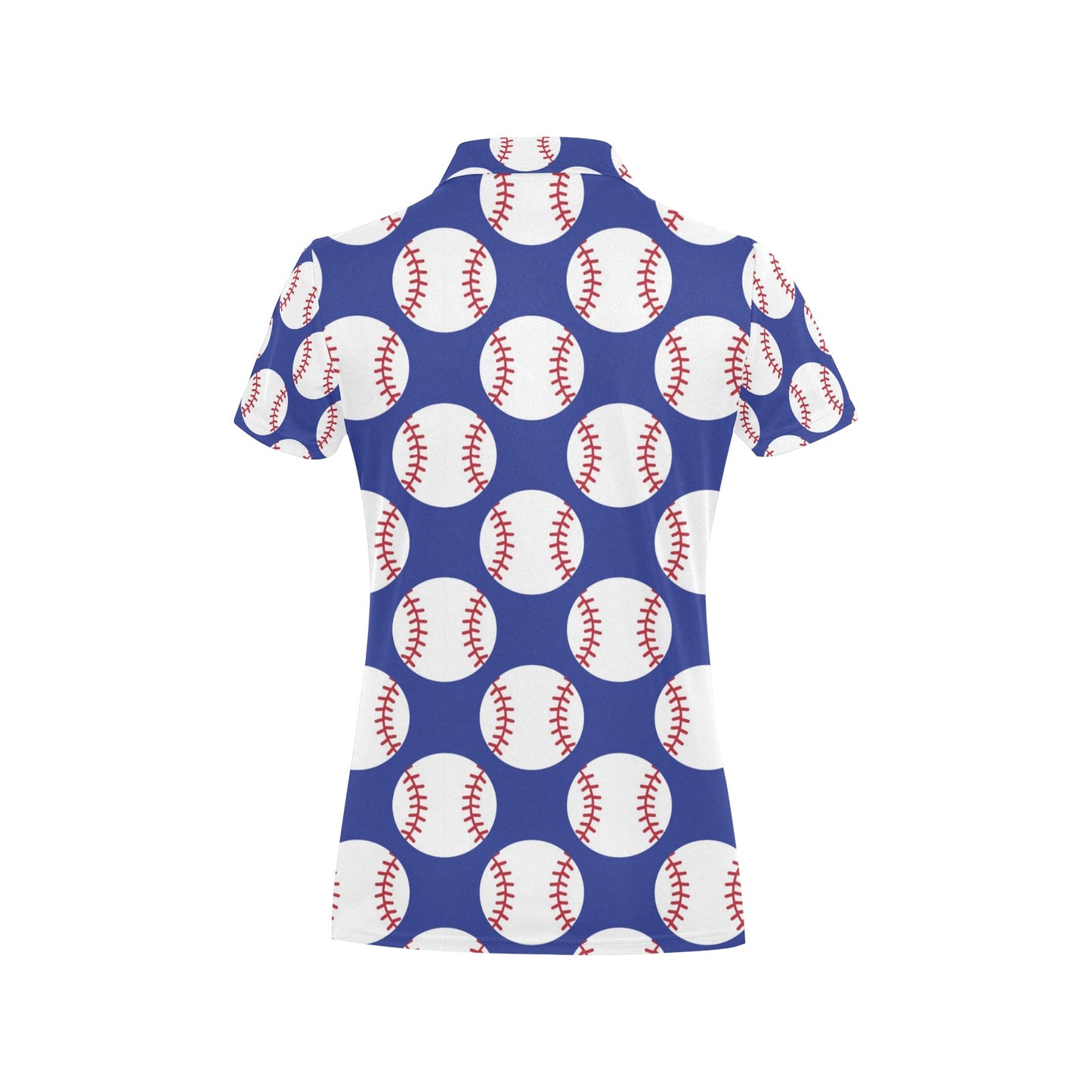 Baseball Blue Background Women's Polo Shirt
