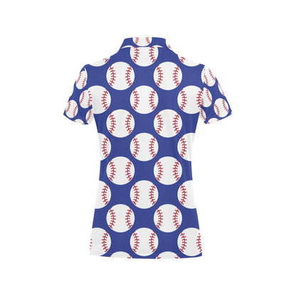 Baseball Blue Background Women's Polo Shirt