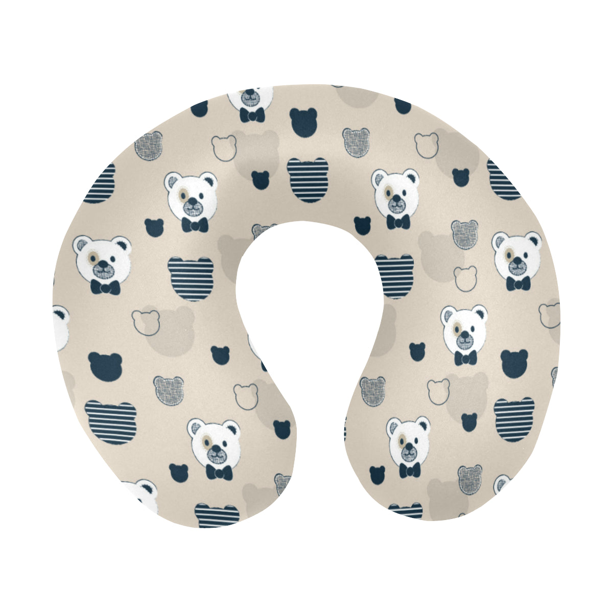 Bear Pattern Print Design 05 U-Shaped Travel Neck Pillow