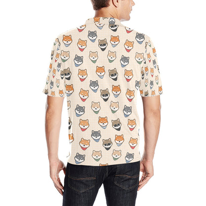 Shiba Inu Print Design LKS3010 Men Polo Shirt