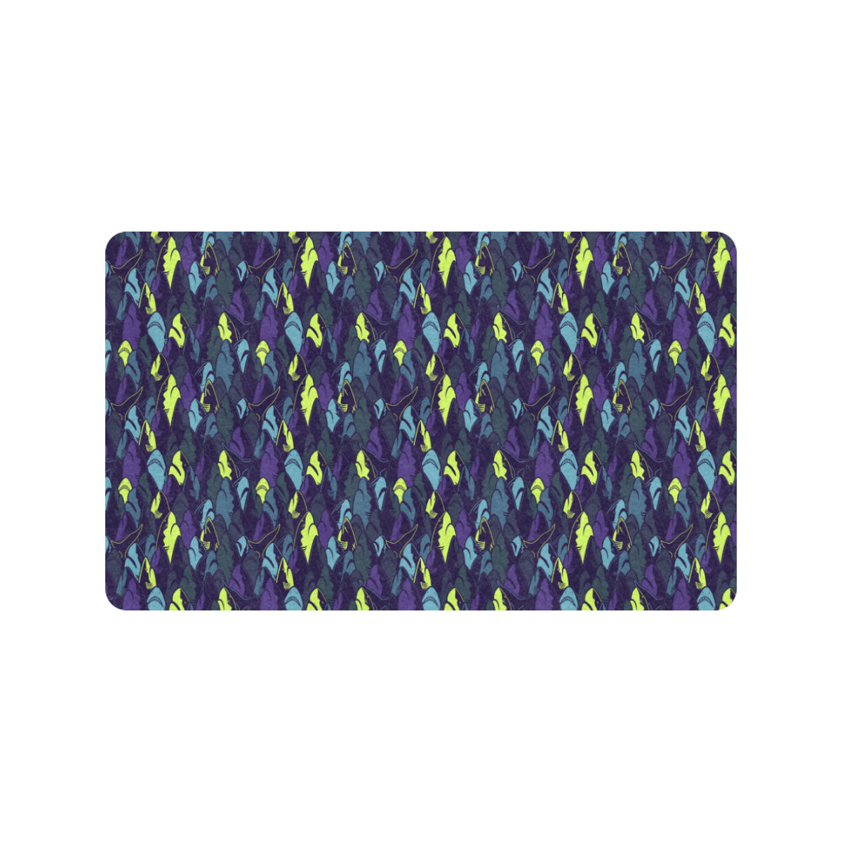 Shark Neon color Print Rubber Doormat