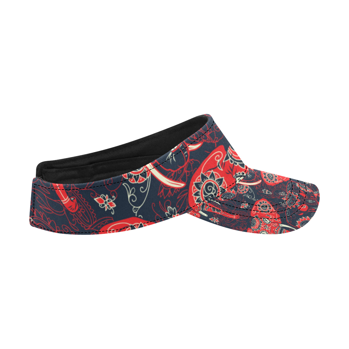 Red Indian Elephant Pattern Unisex Sun Visor