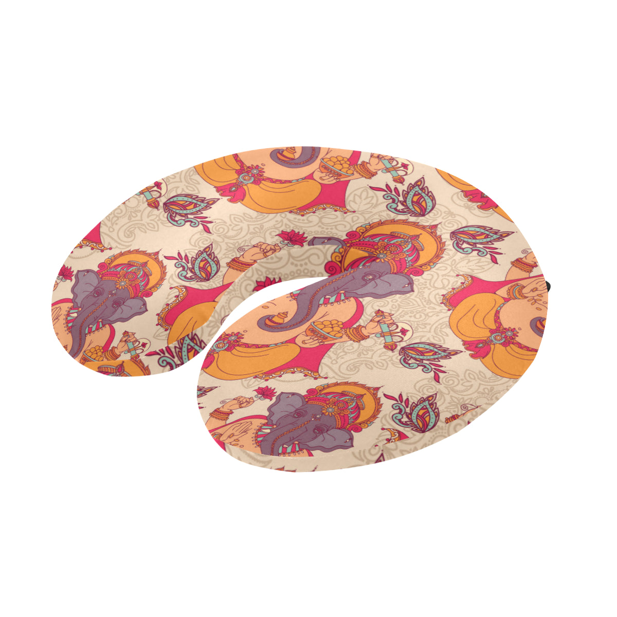 Ganesha Indian Pattern Print Design 02 U-Shaped Travel Neck Pillow