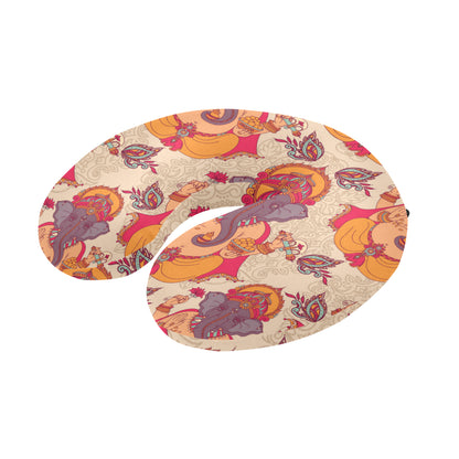 Ganesha Indian Pattern Print Design 02 U-Shaped Travel Neck Pillow